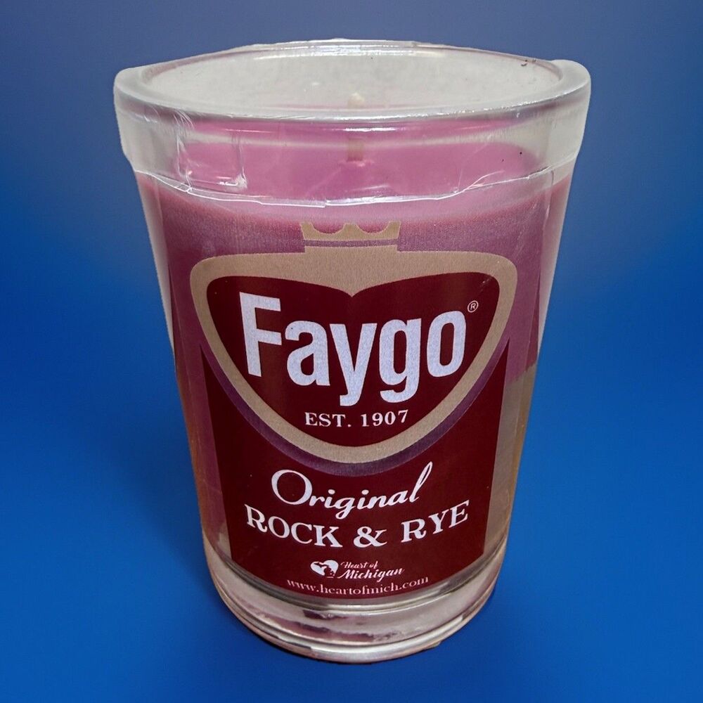 Faygo Original ROCK & RYE 8oz Candle 8 oz Heart of Michigan - New Mitten State